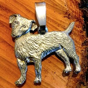Silver dog pendant charm